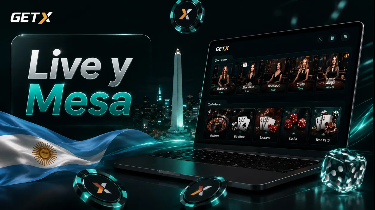 Live casino y juegos de mesa en GetX